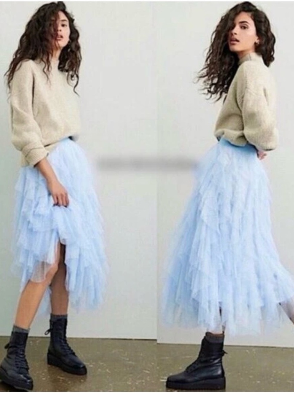 Anthropologie | Cheri Ruffled Tulle Midi Skirt, XL